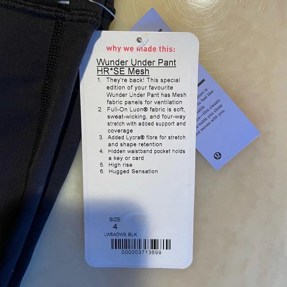 Lululemon Wunder Under HR Special Edition Tech Mesh pant size 4 NWT - Picture 9 of 10